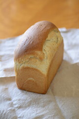 The white bread fresh out of the oven looks so delicious.