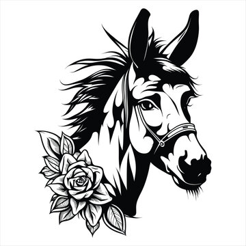 head of a horse tatoo cool style outline