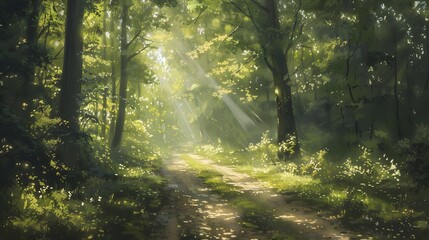 Fototapeta premium tree forest at morning