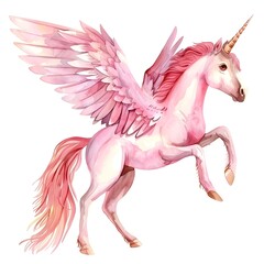 Captivating Watercolor Pegasus Radiating Ethereal Beauty and Enchantment