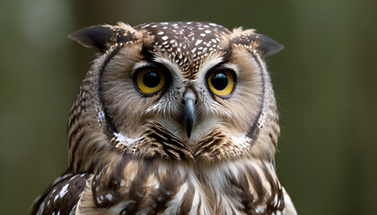 closeup of a great horned owl - Powered by Adobe