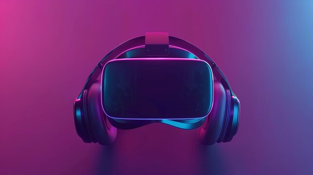 Virtual reality headset flat design front view tech theme animation Tetradic color scheme