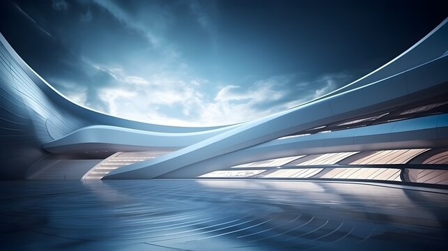 Sleek and Captivating Architectural Backdrop for Sporting Events and Ceremonies