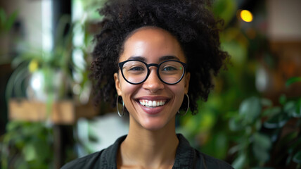 A satisfied customer smiling in a freshly cleaned space Generative AI