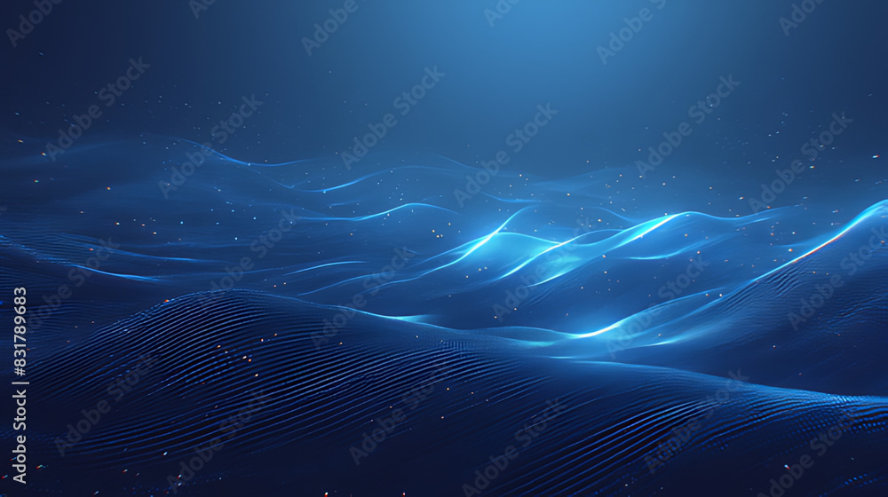 Wall mural abstract blue background with waves