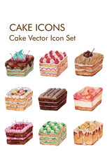 Cake logo vector icon set 