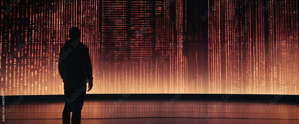 Poster anonymous hacker, surrounded by a network of glowing data. cybersecurity, cybercrime, cyberattack. t