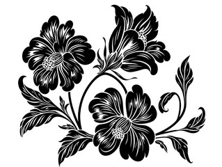 black and white floral design