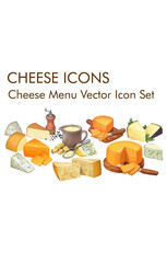 Cheese menu logo vector icon set  