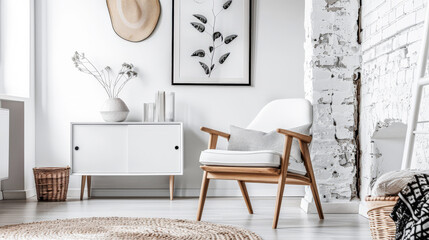 Modern minimalist living room spaces with Scandinavian decor