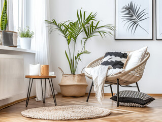 Modern minimalist living room spaces with Scandinavian decor