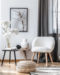 Modern minimalist living room spaces with Scandinavian decor