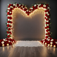 Elements of luxurious Christmas decor in a modern stylish cozy interior in light colors.
