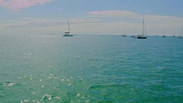  Boats in the ocan florida Key Biscayne 
