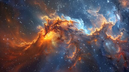 A nebula shaped like a mythical creature, such as a phoenix or a dragon. The vibrant colors and swirling patterns evoke a sense of mystery and wonder.