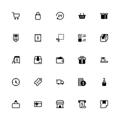 Shopping Icon with Semibold Style. E-commerce Icon Collection with Editable Stroke and Pixel Perfection