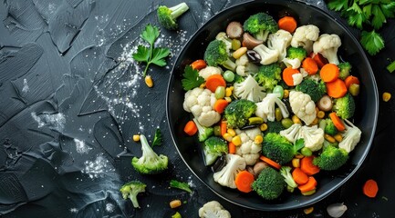 Raw vegetables in a bowl, perfect for a healthy eating concept