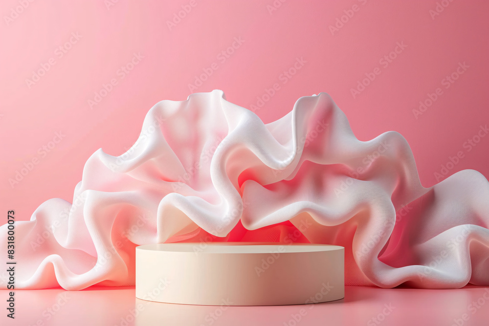 Poster abstract 3d isometric podium with vibrant background and text space