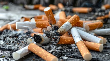 Harmful effects of cigarette smoking on lungs, addiction, and overall health risks