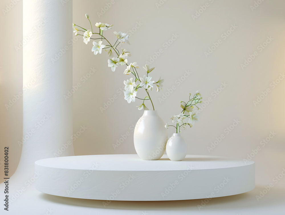Aufkleber professional 3d isometric podium display with clean lines and text area