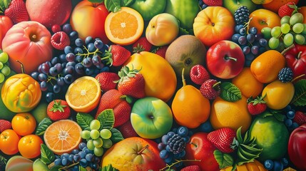 Healthy fruits background
