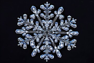 A snowflake with patterns that resemble radio wave symbols