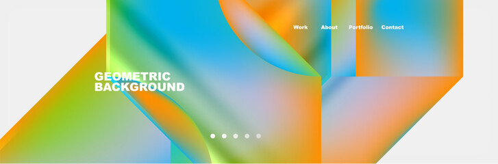 Abstract geometric shapes web design page. Vector Illustration For Wallpaper, Banner, Background, Card, Book Illustration, landing page