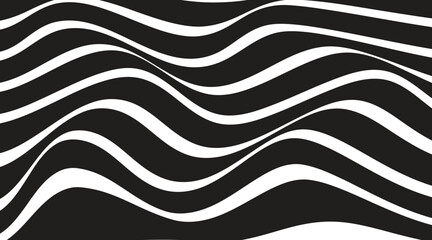 Abstract black stripes wave line background. Vector illustration