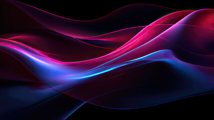 Abstract Neon Light Background: Dynamic Waves
