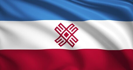 flag of Mari El. Mari El flag background. 4k 60FPS