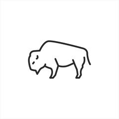 American Bison icon. Simple icon representing the American Bison, a symbol of the wild nature and prairie life of the United States. Ideal for wildlife conservation topics. Vector illustration