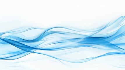 Fototapeta premium Blue waves dance freely on a clean, white canvas