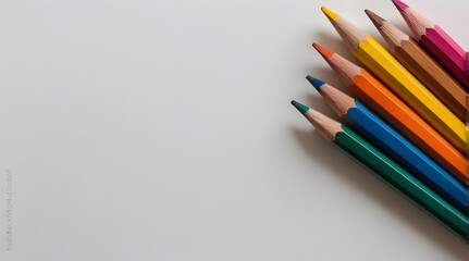 Colorful pencils with an isolated white background