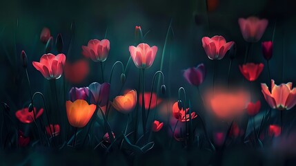 Romantic Floral Landscape Captured in Soft, Ethereal Light