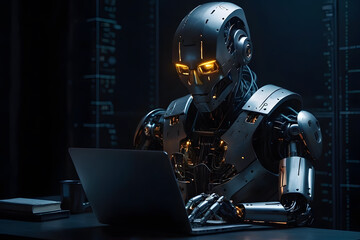 A concept of a modern robot hacking the digital network