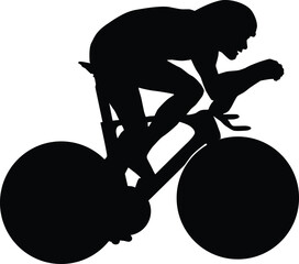 Track cyclist silhouette full body. People cycling illustration. Sport biking tournament in vector.