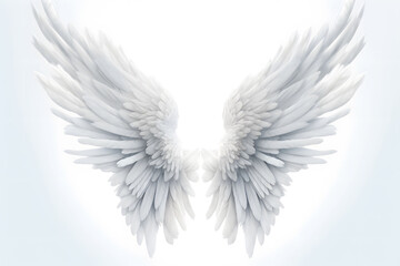 Fototapeta premium Two white wings are displayed against a white background