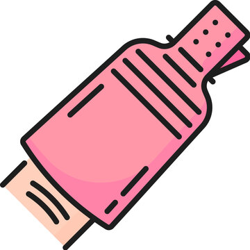 recommend clip art: Nail manicure service color line icon with soak off cap clip. Cosmetics and makeup shop, woman beauty and spa salon outline vector icon. Manicure and pedicure service thin line symbol or pictogram