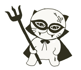 cartoon cat ghost Halloween 