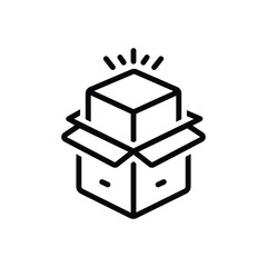 Black line icon for product 