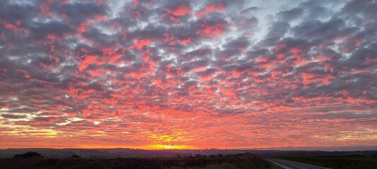 sunset over the city