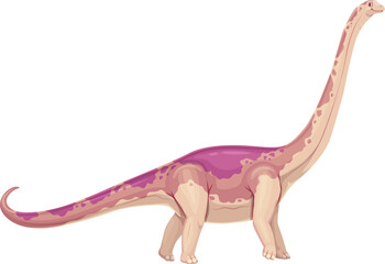 Mamenchisaurus prehistoric dinosaur showcasing its long neck and distinctive body markings. Isolated cartoon vector dino reptile character for paleontology educational materials, books and games © Vector Tradition