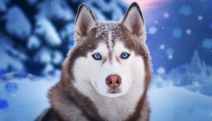 siberian husky in snow