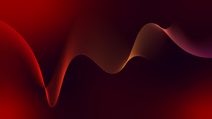 abstract red background with wavy lines and a dark background
