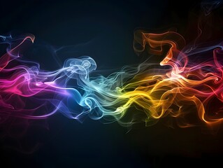 Obraz premium Vivid Contrasting Colors in Swirling Smoke Curls A Graphic Depiction of Mystery Unveiled