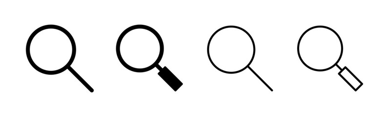 Search icon set. search magnifying glass icon