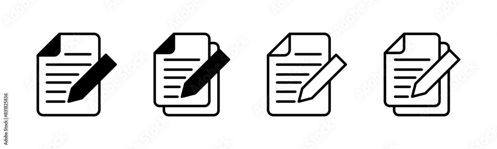 Poster note icon set. notepad icon vector. edit file. write icon