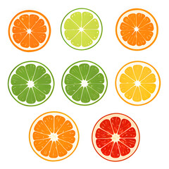 Obraz premium Set sticker of citrus fruits
