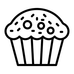 Muffin Vector Line Icon Design