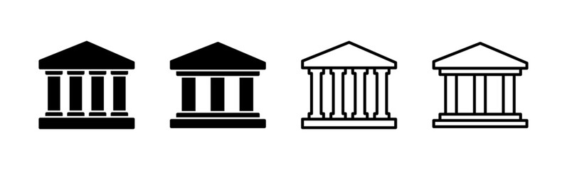 Obraz premium Bank icon set. bank vector icon, museum, university